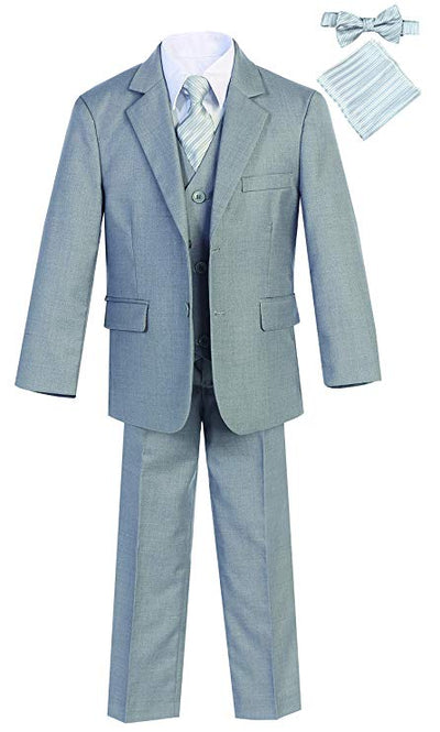 Boys formal Light Grey regular suit (7 pcs)