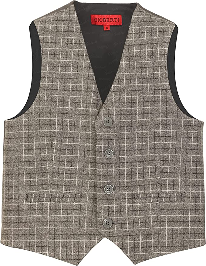 2 Piece Tweed Plaid Vest and Pants Set
