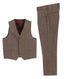 Boys 2 Piece Tweed Plaid Vest and Pants Set