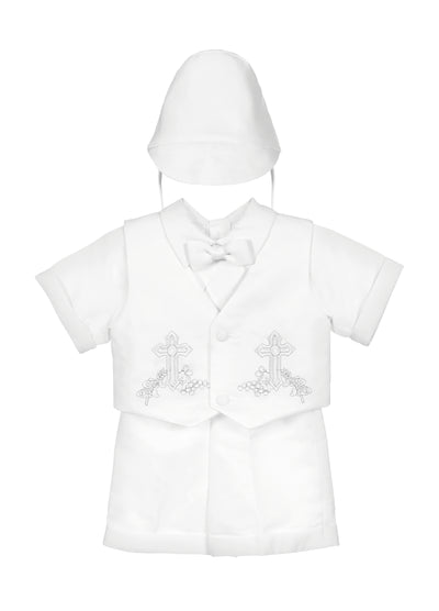 Boy's white Christening Baptism Suit Set