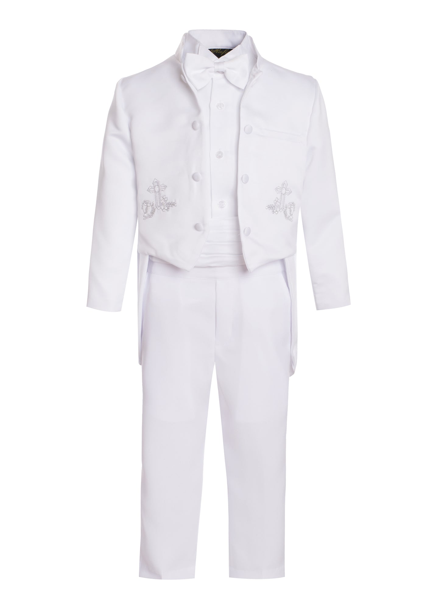 Boys religion formal tuxedo Angel print with bow tie (5 pcs)