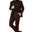 Men's Satin Burgundy Shawl Lapel Tuxedo Slim Fit (2 PCS)