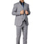 Men's Solid Light Gray Notched Lapel Suit Slim Fit (3 PCS)