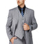 Men's Solid Light Gray Notched Lapel Suit Slim Fit (3 PCS)