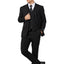 Men's Solid Black Notched Lapel Suit Slim Fit (3 PCS)