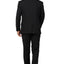 Men's Solid Black Notched Lapel Suit Slim Fit (3 PCS)
