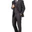 Men's Shiny Charcoal Notched Lapel Suit Slim Fit (3 PCS)