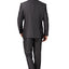 Men's Shiny Charcoal Notched Lapel Suit Slim Fit (3 PCS)