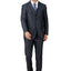 Men's Shiny Charcoal Blue Notched Lapel Suit Slim Fit (3 PCS)