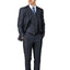 Men's Shiny Charcoal Blue Notched Lapel Suit Slim Fit (3 PCS)