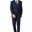 Men's Charcoal Blue Checker Notched Lapel Suit Slim Fit (3 PCS)