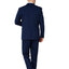 Men's Navy Checker Notched Lapel Suit Slim Fit (3 PCS)