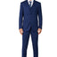 Men's Royal Blue Checker Notched Lapel Suit Slim Fit (3 PCS)