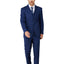 Men's Royal Blue Checker Notched Lapel Suit Slim Fit (3 PCS)