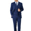 Men's Royal Blue Checker Notched Lapel Suit Slim Fit (3 PCS)