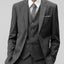 Men's Charcoal Notched Lapel Suit Slim Fit (3 PCS)