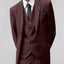 Men's Burgundy Notched Lapel Suit Slim Fit (3 PCS)