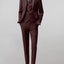 Men's Burgundy Notched Lapel Suit Slim Fit (3 PCS)