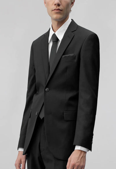 Men's Black Notched Lapel Suit Slim Fit (2 PCS)