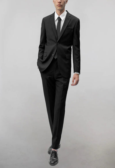 Men's Black Notched Lapel Suit Slim Fit (2 PCS)