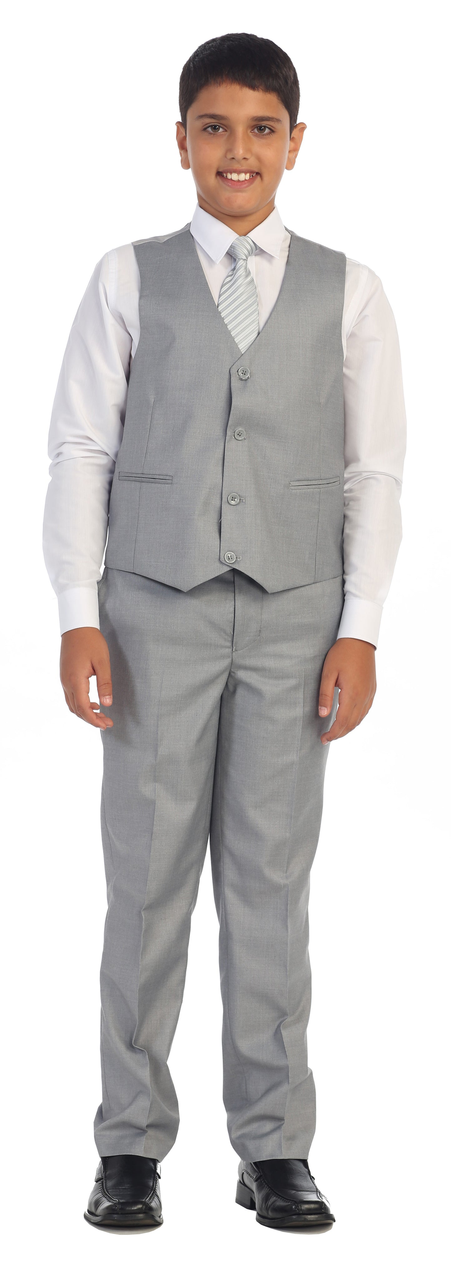 Boys formal Light Grey regular suit (7 pcs)
