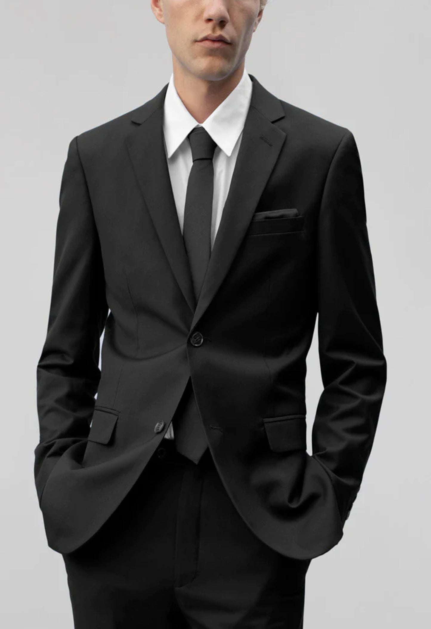 Men's Black Notched Lapel Suit Slim Fit (2 PCS)