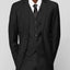 Men's Black Notched Lapel Suit Slim Fit (3 PCS)
