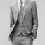 Men's Light Gray Notched Lapel Suit Slim Fit (3 PCS)