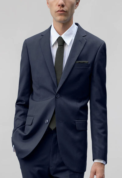 Men's Navy Notched Lapel Suit Slim Fit (2 PCS)